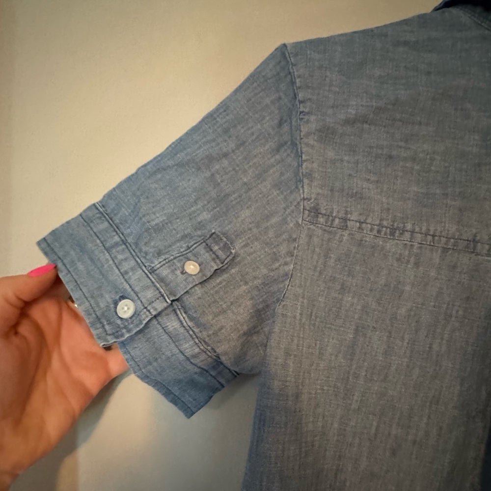 EUC Everlane Blue Denim Look Midi Shirt Dress Size Small - Picture 6 of 12